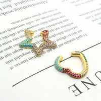 Micro Diamond-studded Five-pointed Star Heart Zircon Earrings main image 1