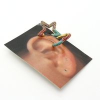 Micro Diamond-studded Five-pointed Star Heart Zircon Earrings main image 6