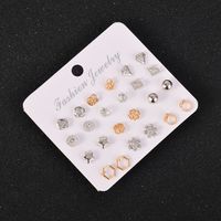 Simple Alloy Small Earrings 12 Pairs Set main image 3
