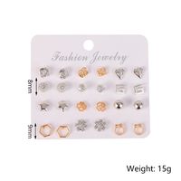 Simple Alloy Small Earrings 12 Pairs Set main image 5