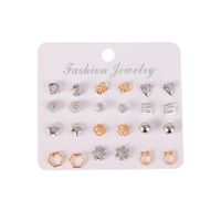Simple Alloy Small Earrings 12 Pairs Set main image 6