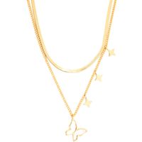 Collier Double Couche Avec Pendentif Papillon main image 6