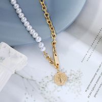Simple Pearl Letter Pendant Necklace main image 5