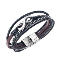 Retro Multi-layer 8 Word Leather Bracelet main image 2