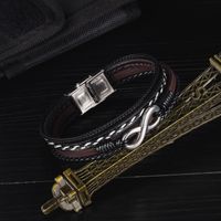 Retro Multi-layer 8 Word Leather Bracelet main image 4