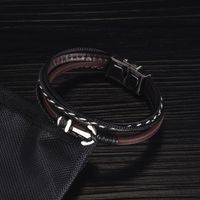 Retro Multilayer Anchor Leather Bracelet main image 3