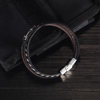 Retro Multilayer Anchor Leather Bracelet main image 5