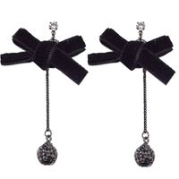 Korean New Flannel Bow Knot Zircon Earrings main image 6