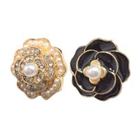 Korean New Asymmetric Full Diamond Flower Earrings main image 6