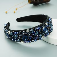 New Geometric Super Flashing Glass Diamond Crystal Fabric Headband sku image 1