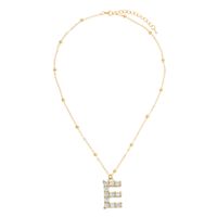 Micro-inlaid Zircon Copper Letter Pendant Necklace sku image 5