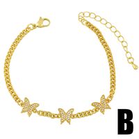 Heart Butterfly Inlaid Zircon Bracelet sku image 3