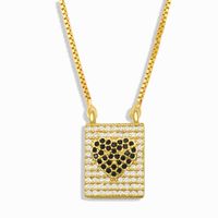 Diamond-studded Heart-shaped Pendant Necklace sku image 1