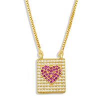 Diamond-studded Heart-shaped Pendant Necklace sku image 2