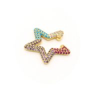 Micro Diamond-studded Five-pointed Star Heart Zircon Earrings sku image 1