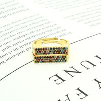 Fashion New Double Row Micro-inlaid Zircon Ring sku image 1