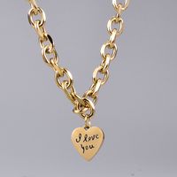 Retro Letter Heart Titanium Steel Necklace sku image 1