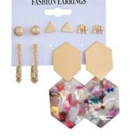 Croix-frontière Boucles D'oreilles Ensemble Combinaison 9 Paires D'oreille Goujons Zircon Cristal Peach Coeur Triangle Strass Boucles D'oreilles Oreille Anneaux sku image 9