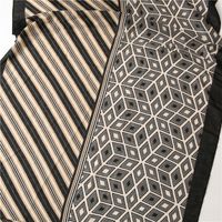 Écharpe Longue Noire Géométrique En Coton Coréen Couture Sauvage main image 5