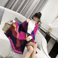 New Color Matching Square Check Wool Scarf main image 1