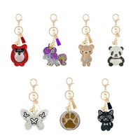 New Animal Series Korean Velvet Diamond Keychain main image 1