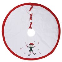 Christmas Decorations Red And White Elf Linen Tree Skirt main image 5