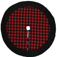 Christmas Decoration Red And Black Plaid Flannel Tree Skirt main image 3
