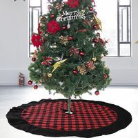 Christmas Decoration Red And Black Plaid Flannel Tree Skirt main image 5