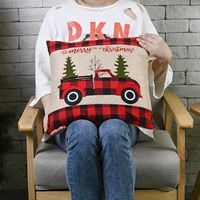 Christmas Red And Black Car Square Pillowcase main image 4