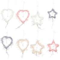 Plush Feather Five-pointed Star Pendant Christmas Decoration main image 3