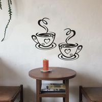 A Pair Of Coffee Cup Printing Wall Stickers main image 3
