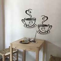 A Pair Of Coffee Cup Printing Wall Stickers main image 4