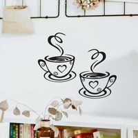 A Pair Of Coffee Cup Printing Wall Stickers main image 5