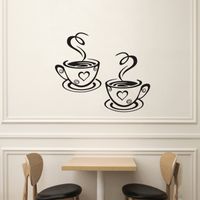 A Pair Of Coffee Cup Printing Wall Stickers main image 6