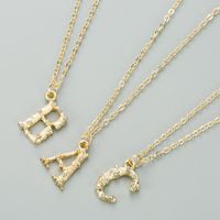 Fashionable 26 English Alphabet Alloy Micro-inlaid Zircon Necklace main image 4