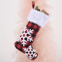 Red And Black Plaid Christmas Socks Tree Pendant sku image 1