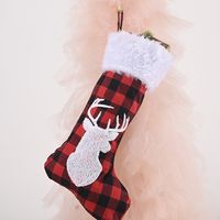 Red And Black Plaid Christmas Socks Tree Pendant sku image 2