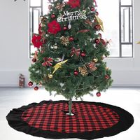 Christmas Decoration Red And Black Plaid Flannel Tree Skirt sku image 1