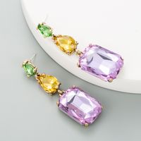 Fashion Geometric Diamond Alloy Artificial Gemstones Earrings sku image 1