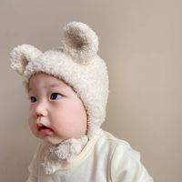 Korean  Warm Hood Cute Bear Baby Plush Hat main image 3