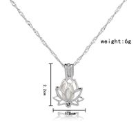 Einfache Perlen Lotus Käfig Anhänger Halskette main image 1