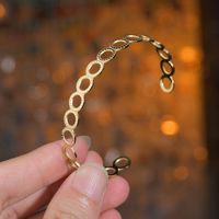 Fashion Stainless Steel Open  Gold Hollow Ring Bracelet main image 4
