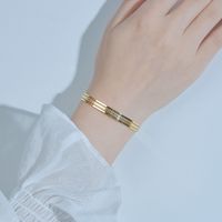 Gold Line Hollow Stainless Steel Bracelet main image 4