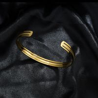 Gold Line Hollow Stainless Steel Bracelet main image 5