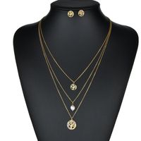 Ensemble De Collier En Acier Inoxydable Avec Boucles D&#39;oreilles Arbre De Vie sku image 1