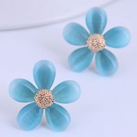 Korean Fashion Sweet Ol Opal Flower  Earrings main image 3