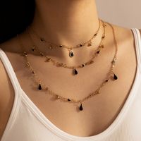New  Multilayer Black Water Drop Necklace main image 1
