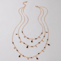 New  Multilayer Black Water Drop Necklace main image 3