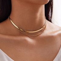 Round Bead Clavicle Chain Double Wild Necklace sku image 1
