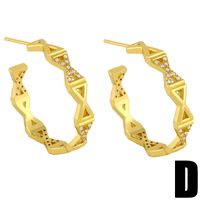 Simple C-shaped Diamond Earrings main image 6